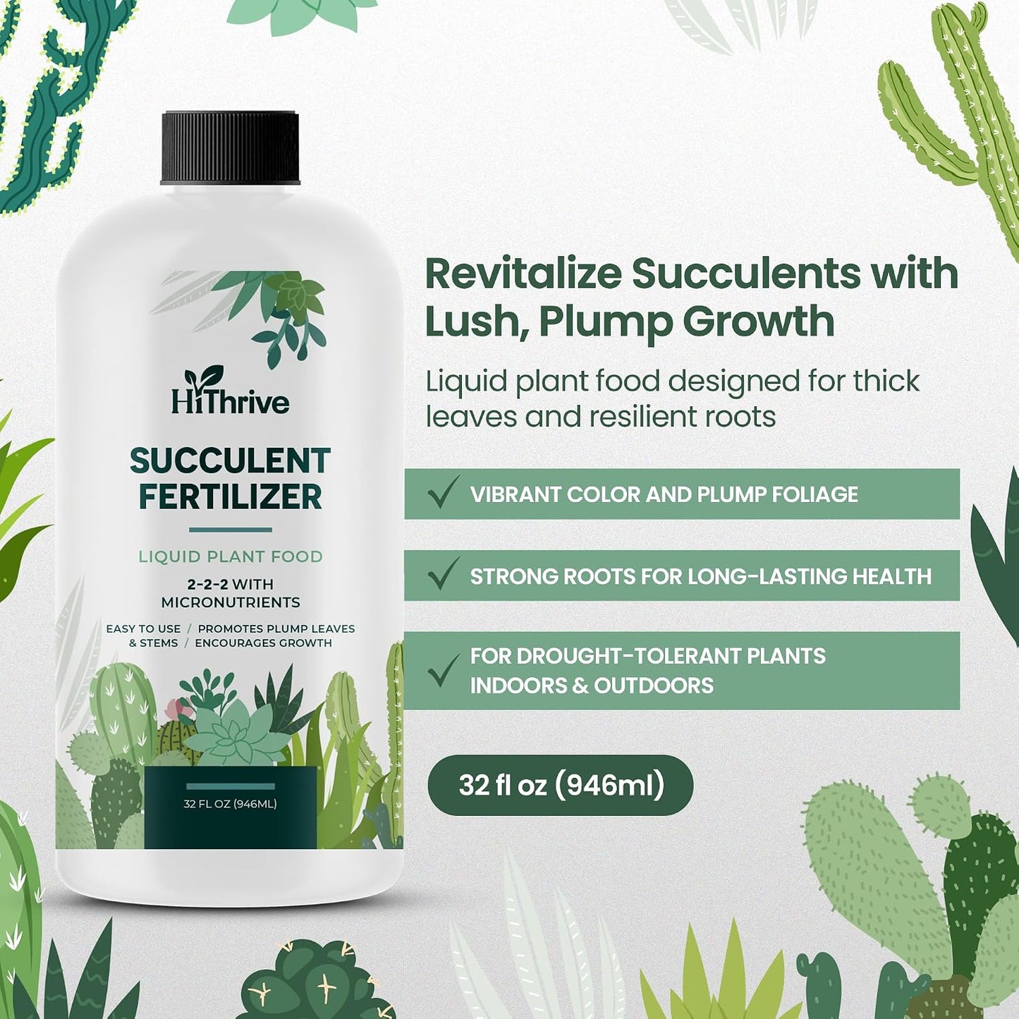 Fertilizante liquido para suculentas 32oz rinde 64gal