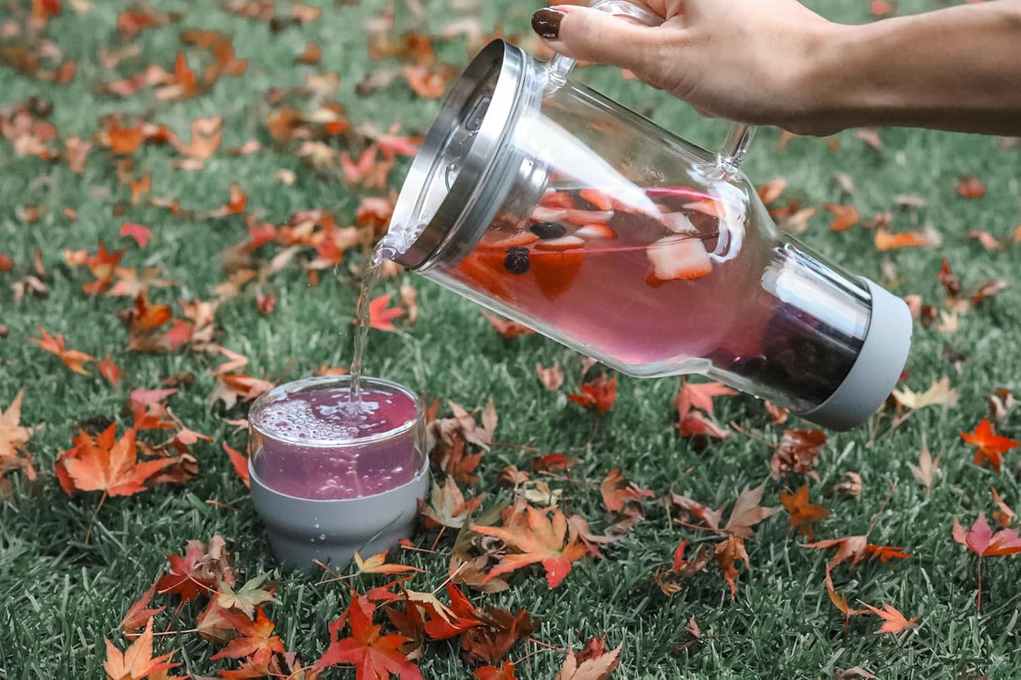 Vaso vidrio aislado 30oz con infusor té 2en1