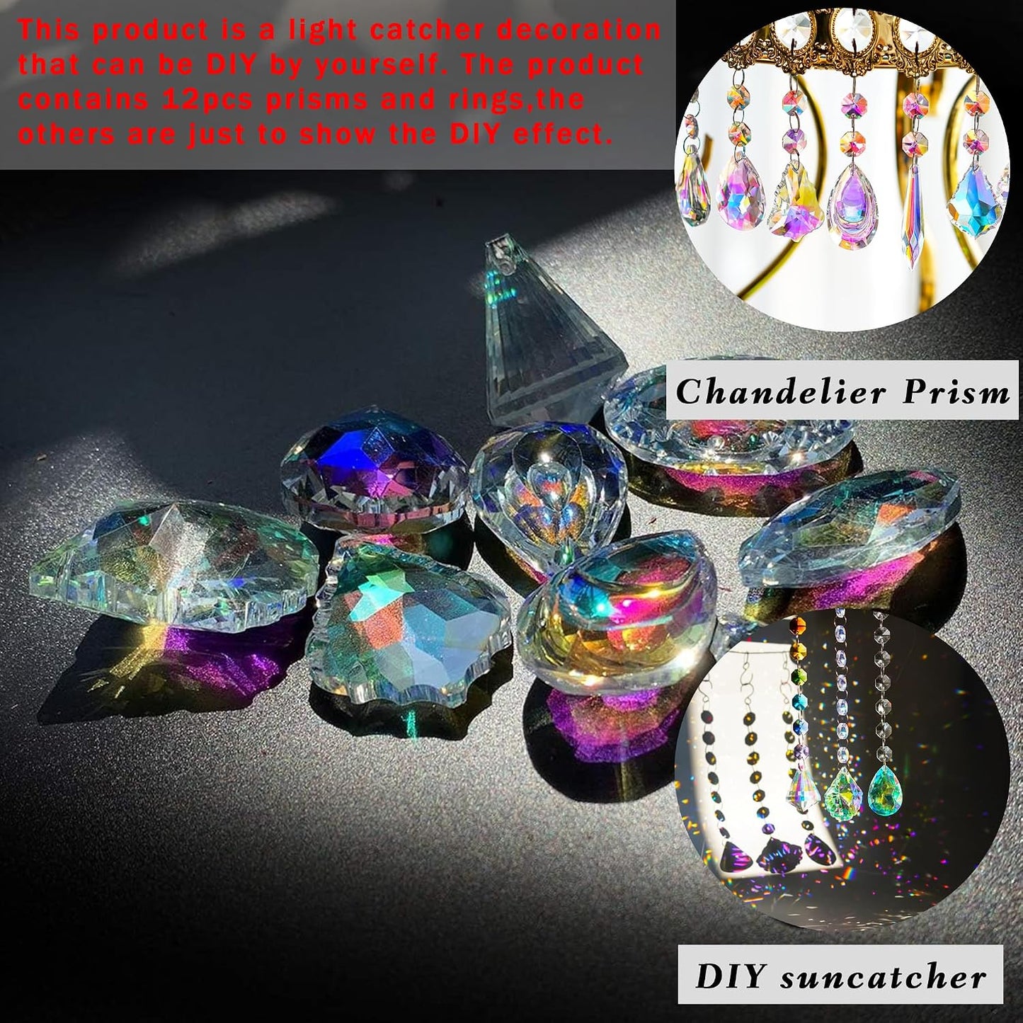 10 Uds. Lámpara colgante cristal gotas suncatcher