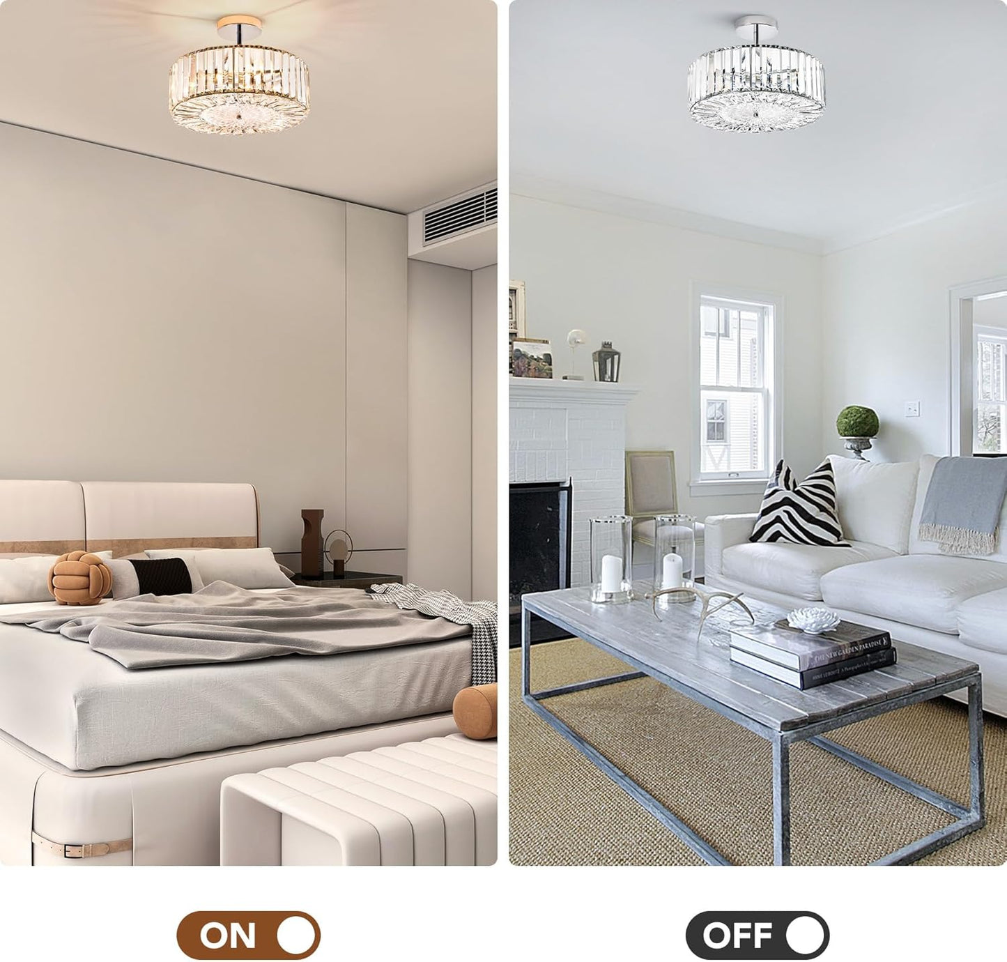 Lámpara techo redonda 15pulg 4 luces cristal para cocina dormitorio