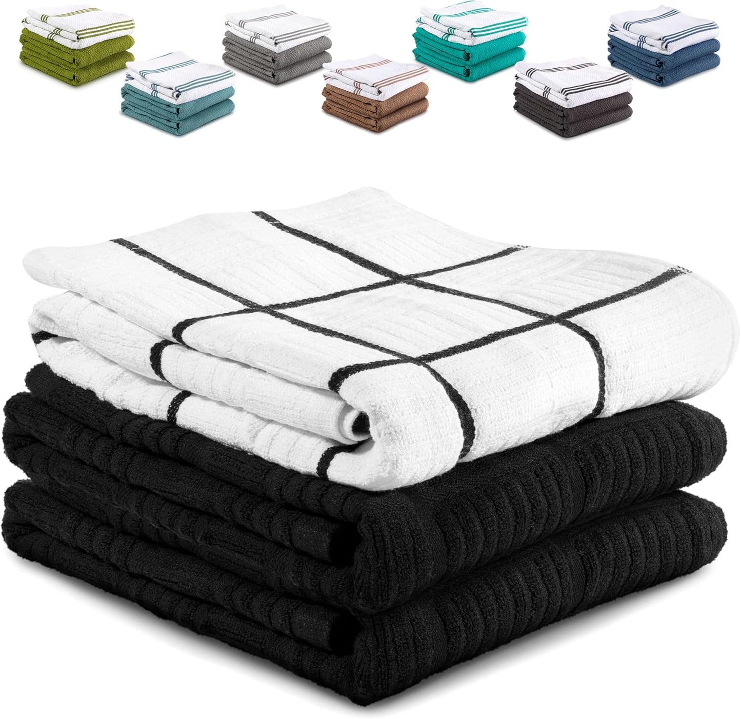 Toallas cocina 100% algodón 15x25pulg set 3