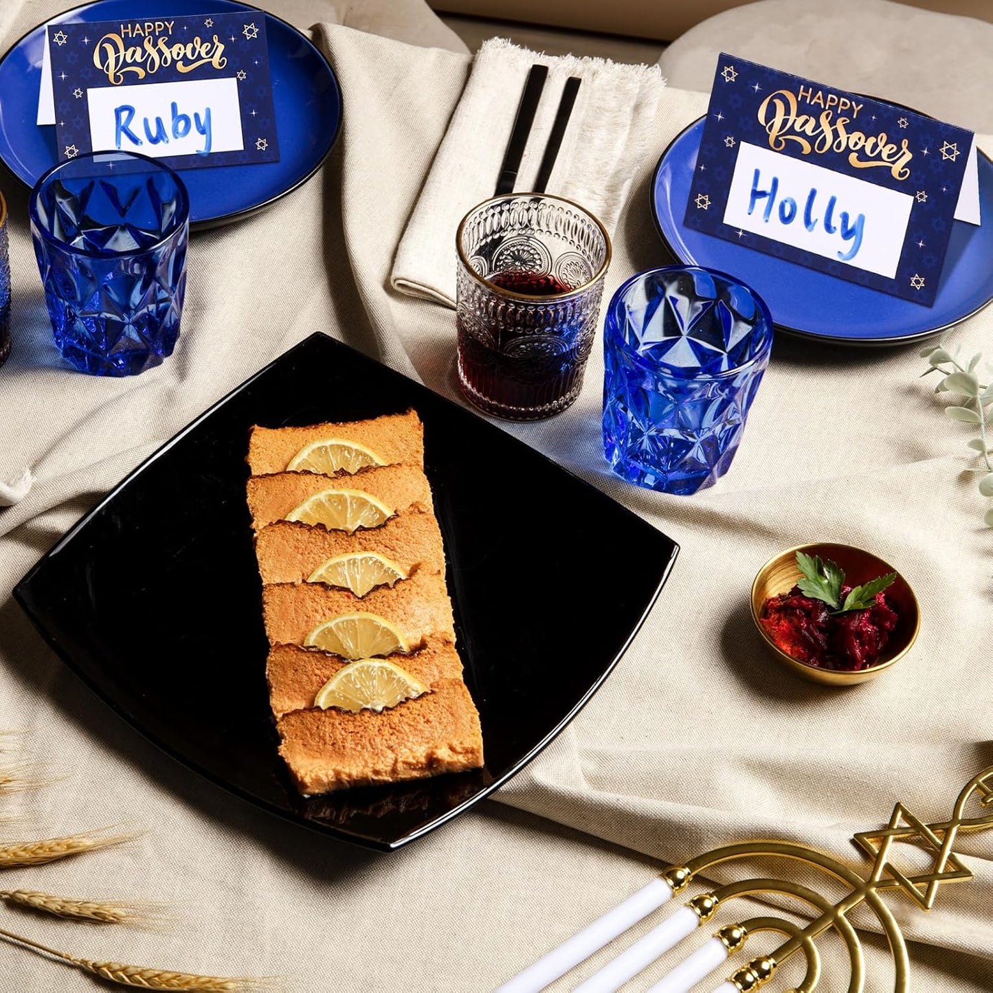40 Tarjetas Matzah Pesaj 3.9x3.9pulg Decoración Fiesta
