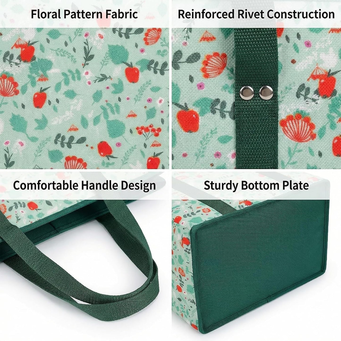 Bolsas reutilizables para compras grandes con estampado floral