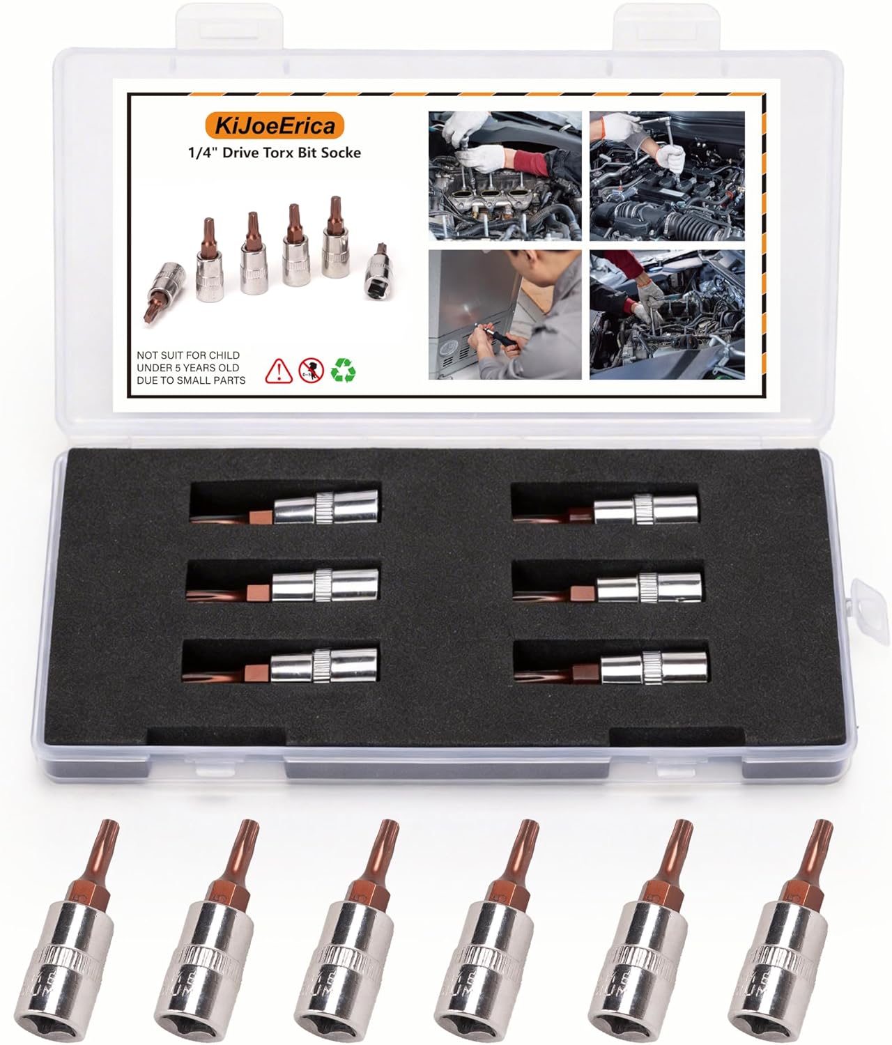 6 Pzas T30 Torx Socket 1.496pulg para Trinquete