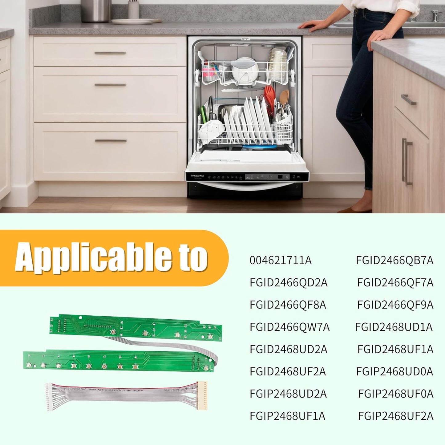 Control interfaz lavavajillas Frigidaire comp