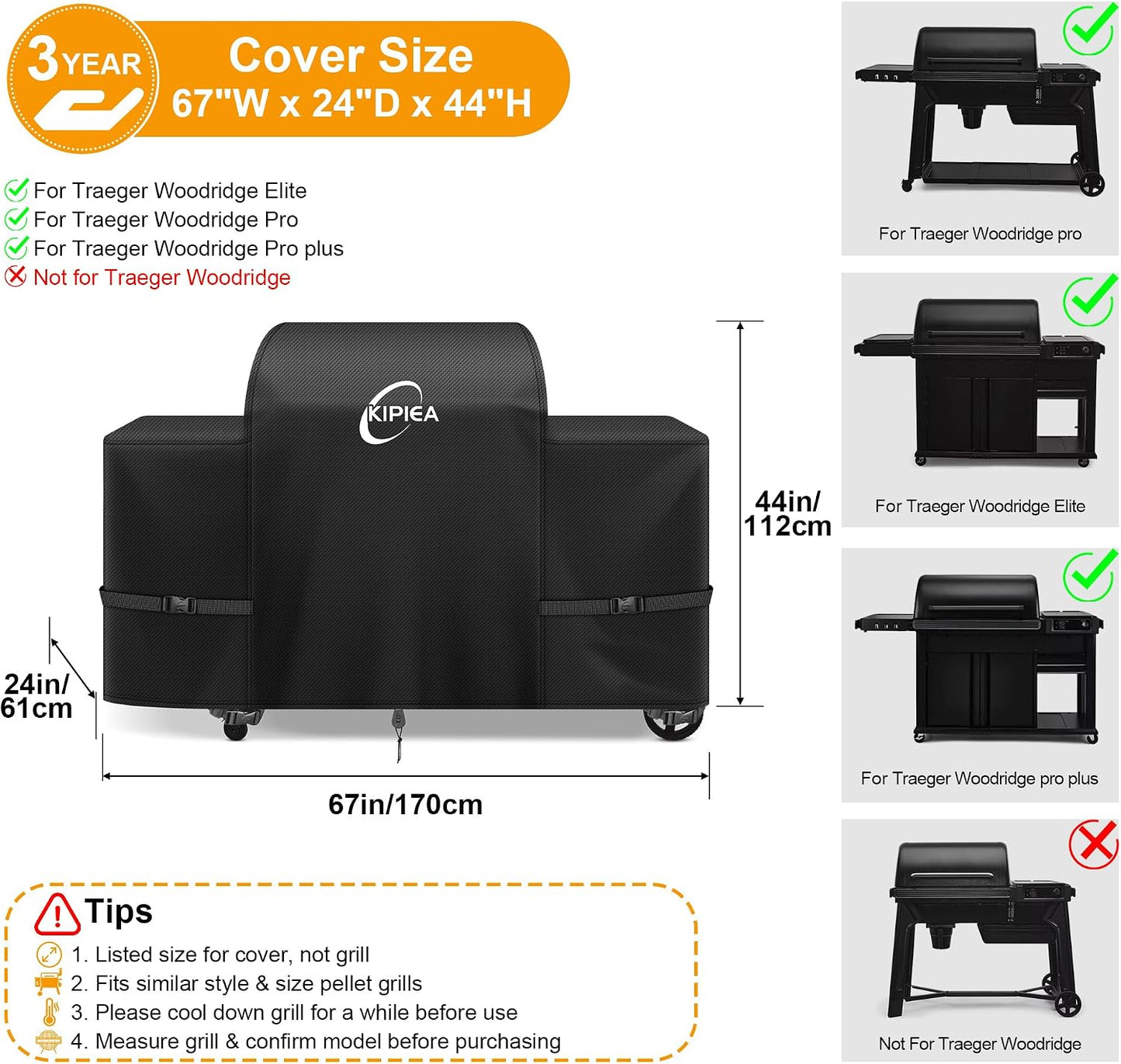 Cubierta parrilla Traeger Woodridge 600D Oxford impermeable