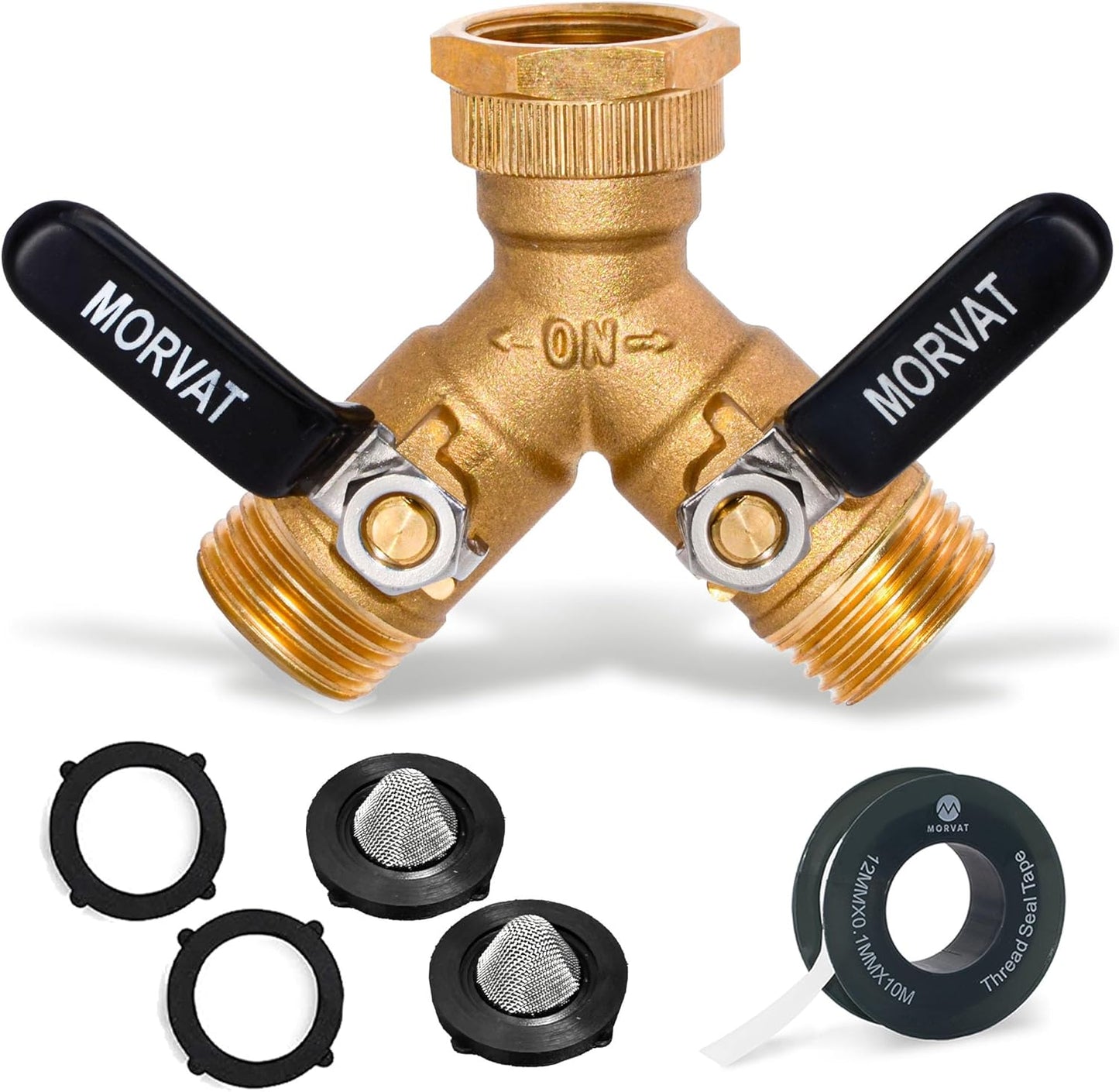 Divisor 2 vías conector manguera jardín válvulas largas