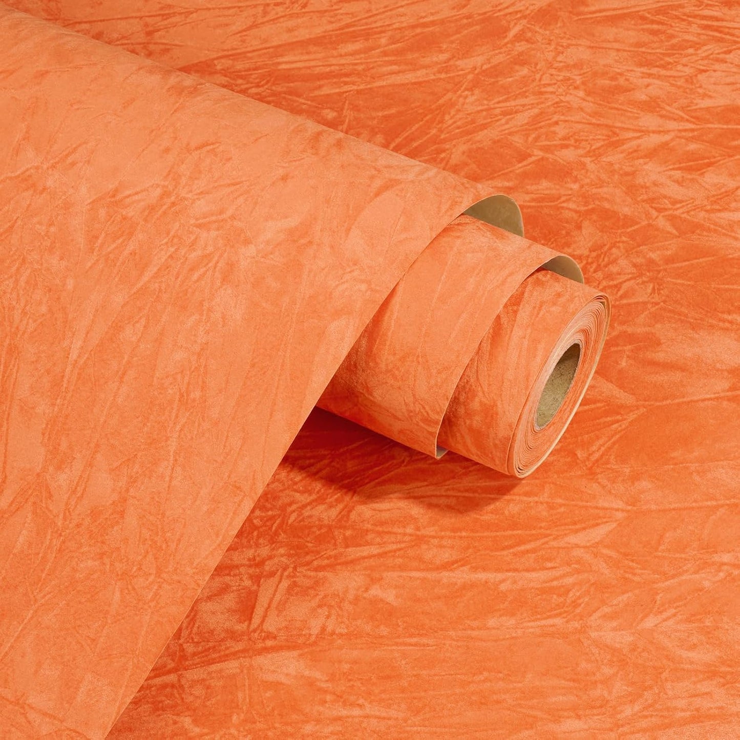 Papel tapiz terciopelo naranja texturizado autoadhesivo