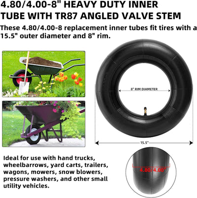 Tubo interior resistente 4.80-8 con vástago TR87 para neumáticos