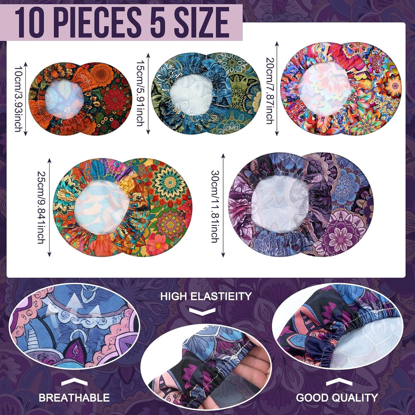 Fundas reutilizables para tazones Patelai en 5 tamaños tela elástica