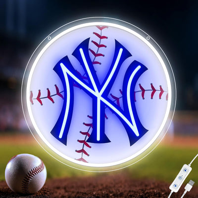 Letreros neón béisbol regulables para decoración hogar
