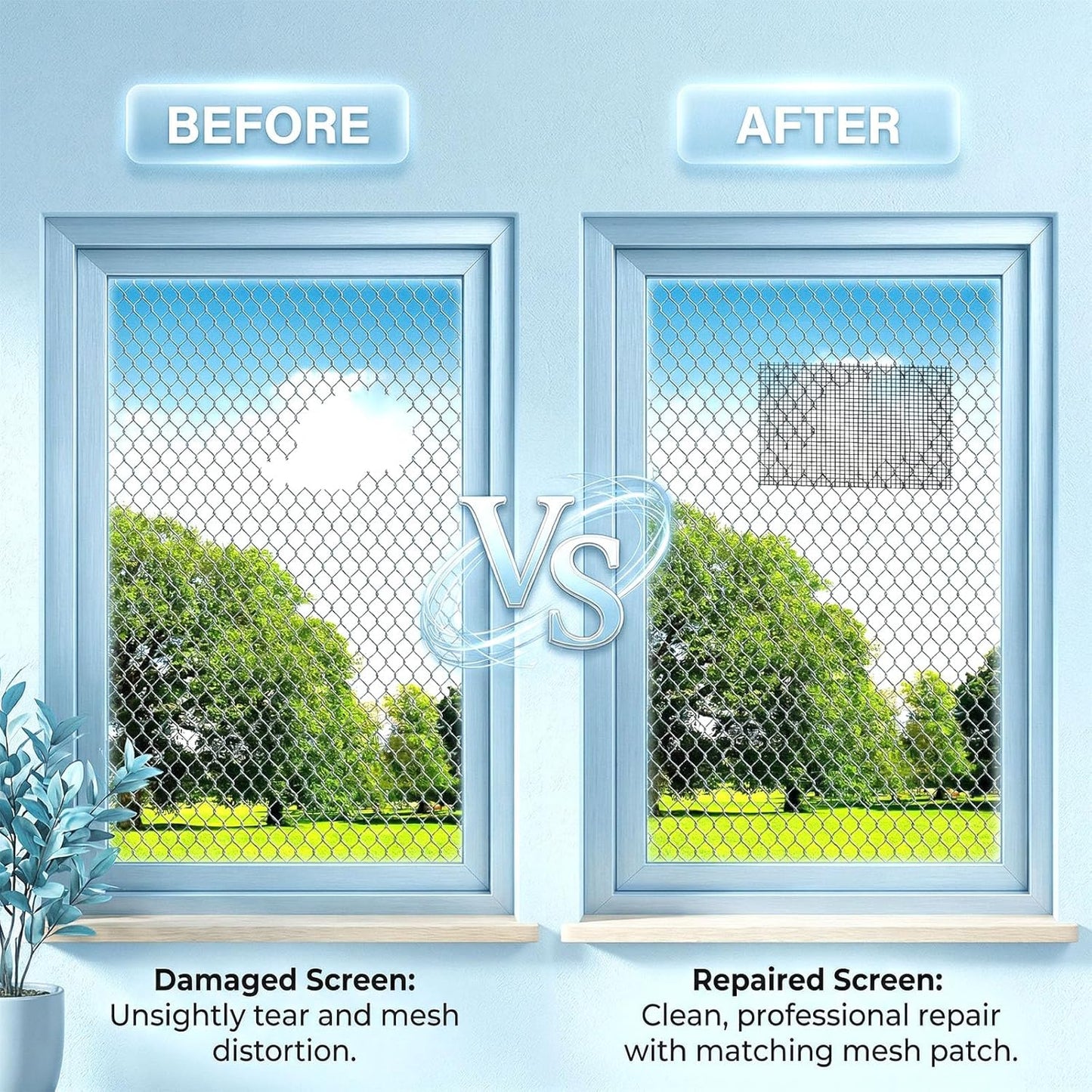 Cinta reparación mosquitera ventanas 2x16ft adhesiva fuerte