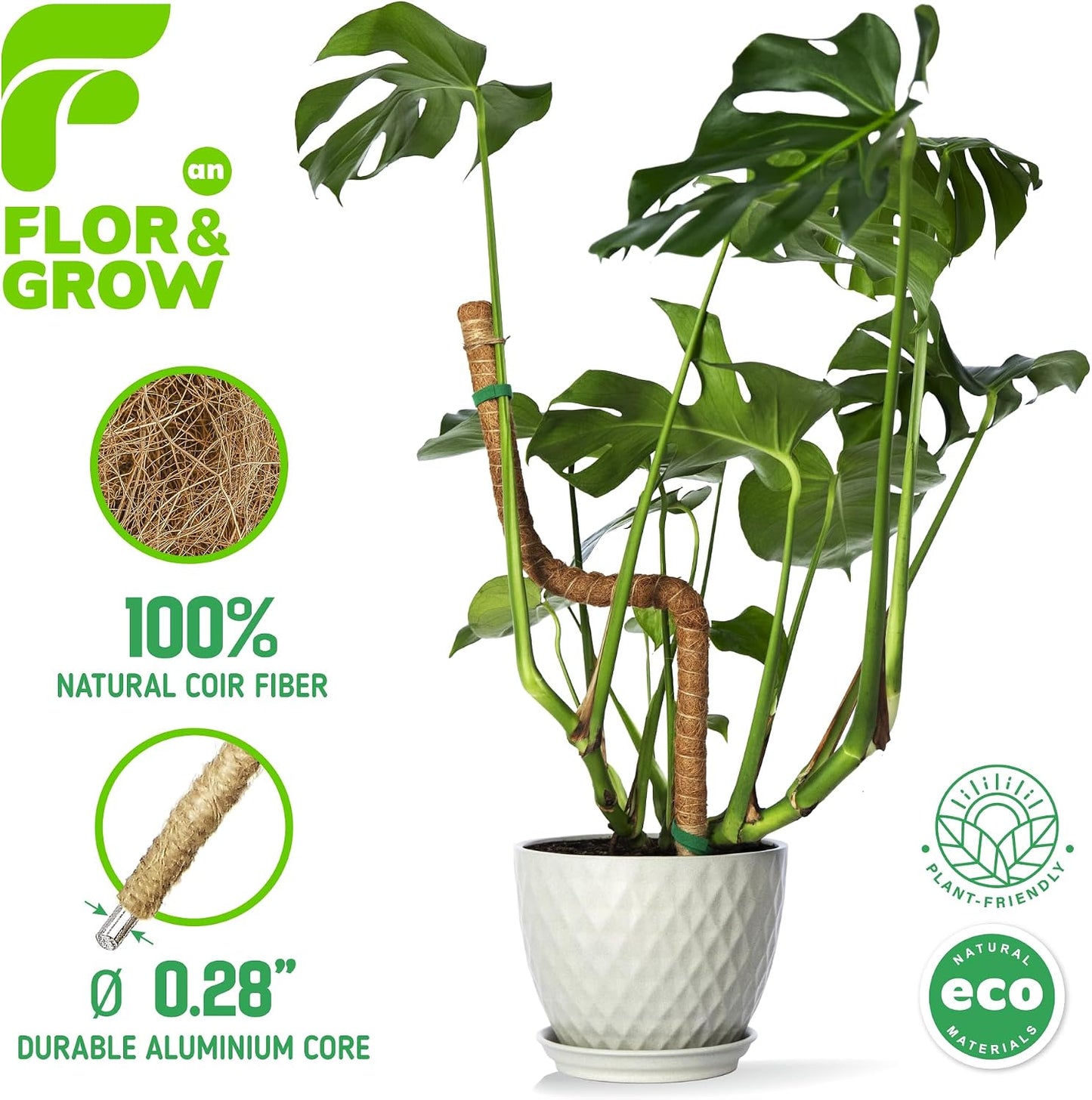 2 Pzas Estacas Soporte Monstera 48pulg para Plantas Interiores