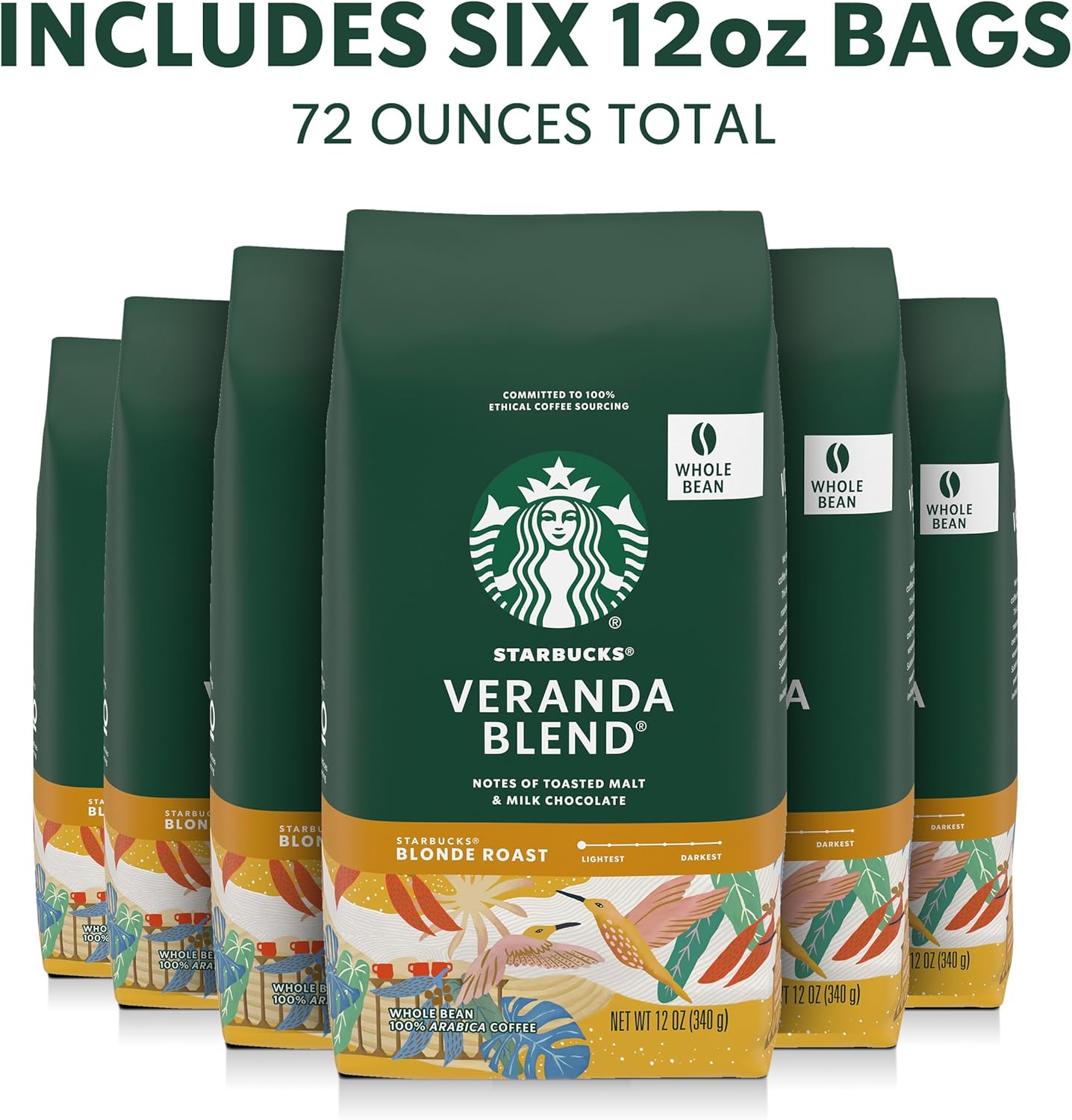 6 Bolsas Café Starbucks Blonde Roast 12oz