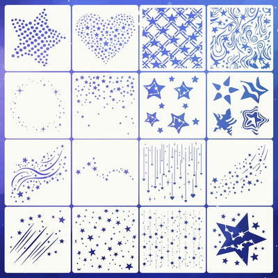 16 Plantillas Estrellas Parpadeantes Reutilizables Pared Madera