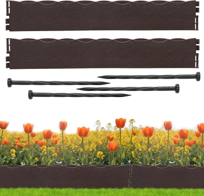 Borde jardín 2.4pulg para macizos flores caminos madera