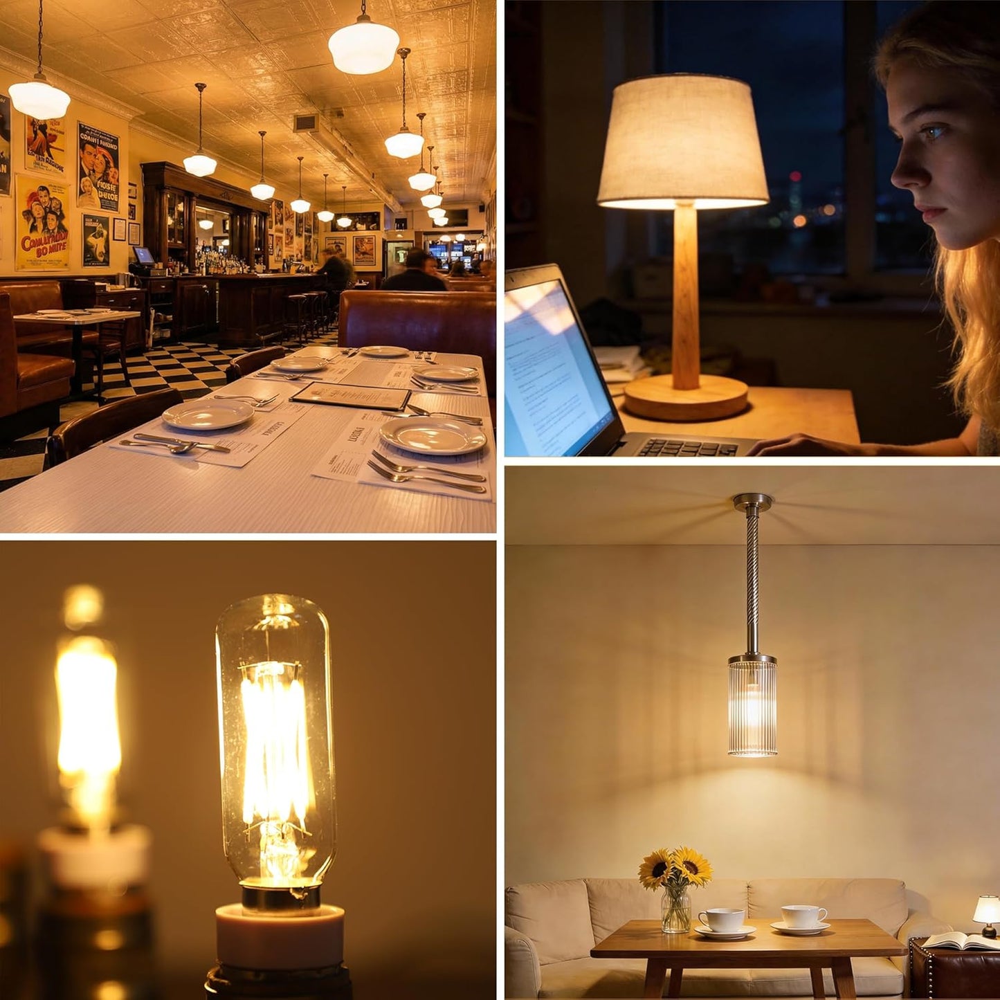 Bombilla LED T6 E12 regulable 6W para candelabro y ventiladores