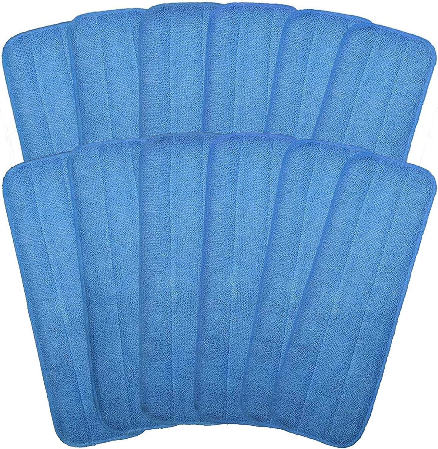 Almohadillas microfibra trapeador 18.5x6.3pulg reutilizables set 12
