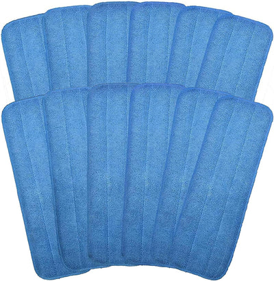 Almohadillas microfibra trapeador 18.5x6.3pulg reutilizables set 12