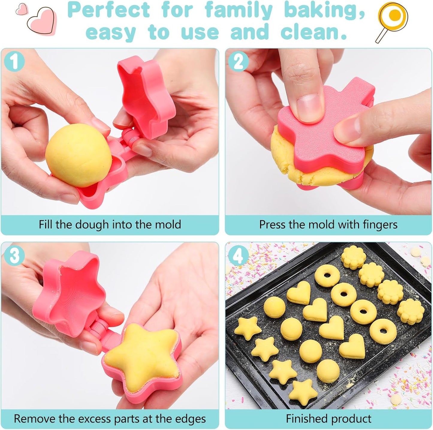 Set 2 Moldes Redondos Tarta Plástico ABS Kit Hornear Rosa