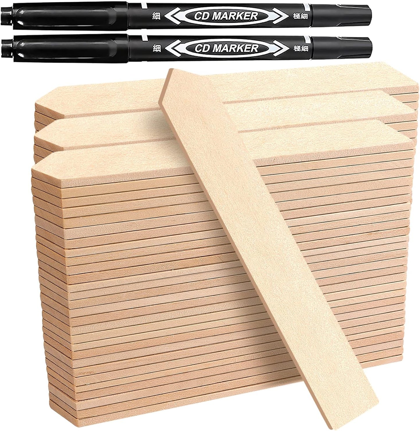 100 Etiquetas Madera Jardín 6pulg Impermeables