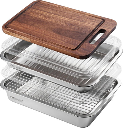 Bandejas parrilla acero inox 304 con tabla drenaje