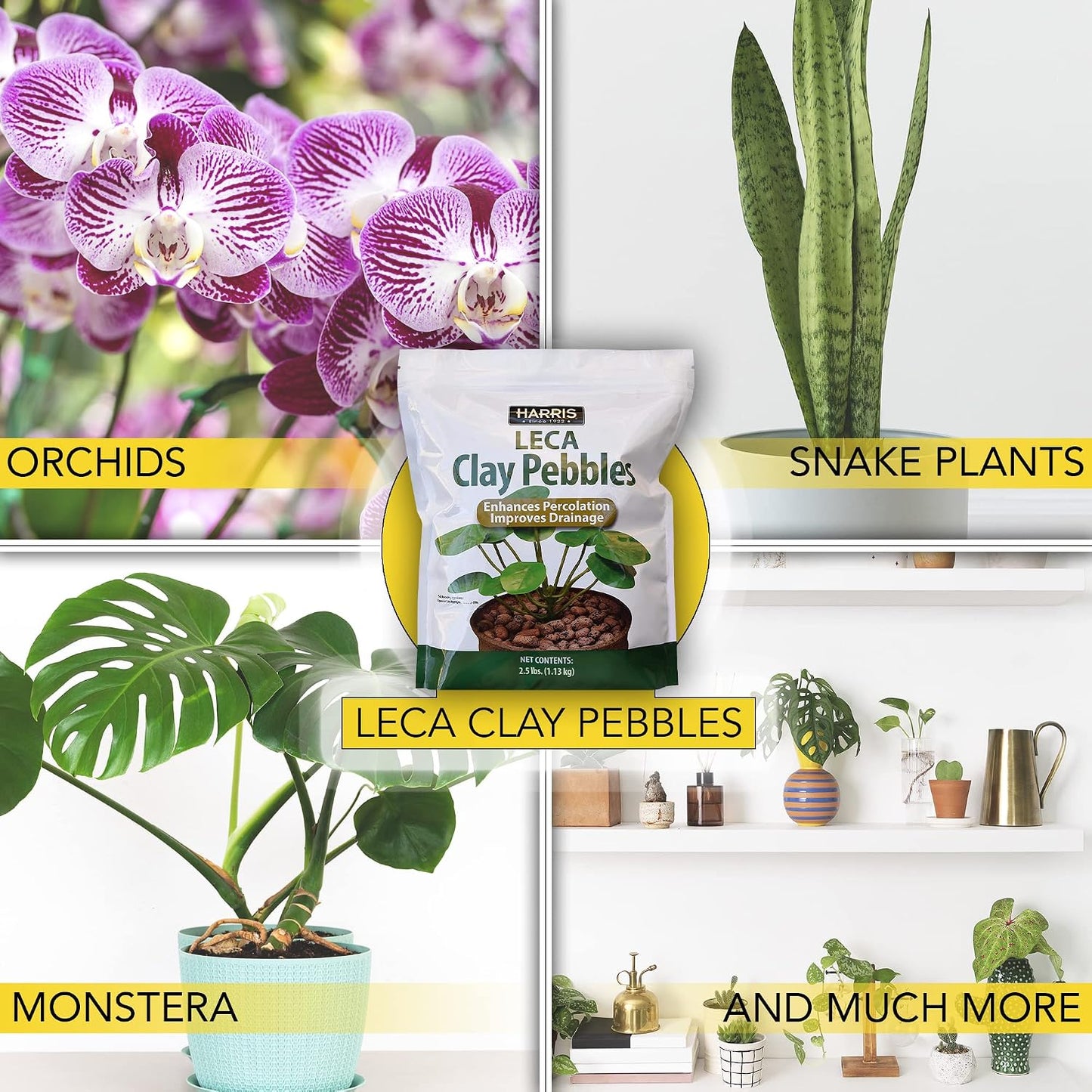 Guijarros arcilla expandida para plantas 2.5lb