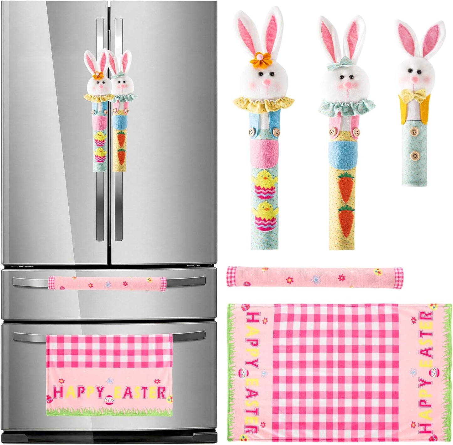 5 Fundas Manijas Electrodomésticos Rosa Conejo Primavera