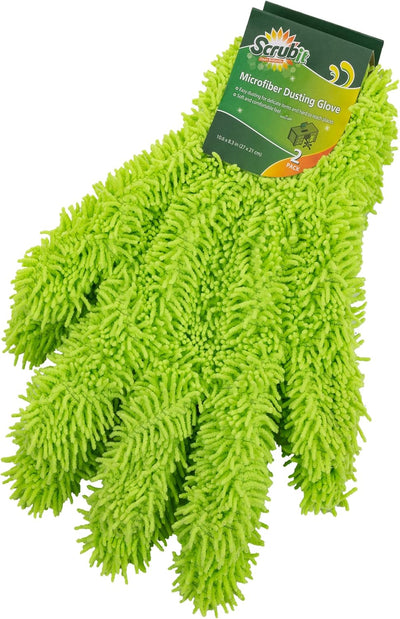 Guantes microfibra limpieza coche ventanas 2pzas verde