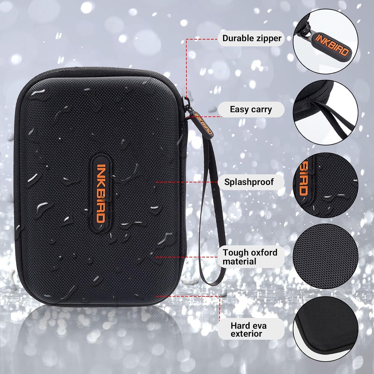 Funda transporte termómetro parrilla 6.7x4.7x3pulg EVA ThermoPro