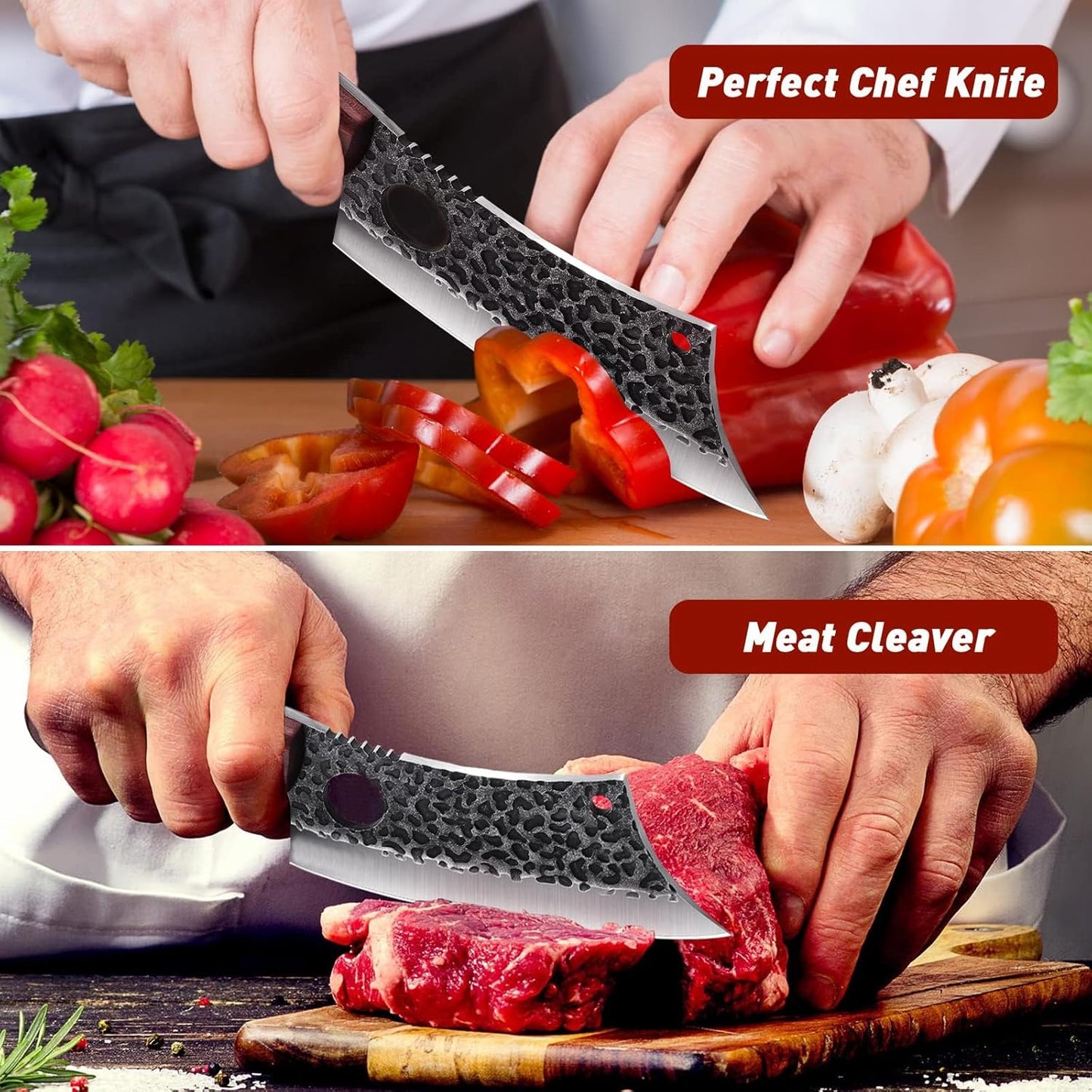 Cuchillo de pizza ROCOCO con set de cuchillos de cocina multifunción