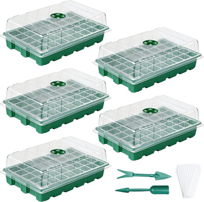 Kit bandeja semillas 5 pzas 200 celdas cúpula