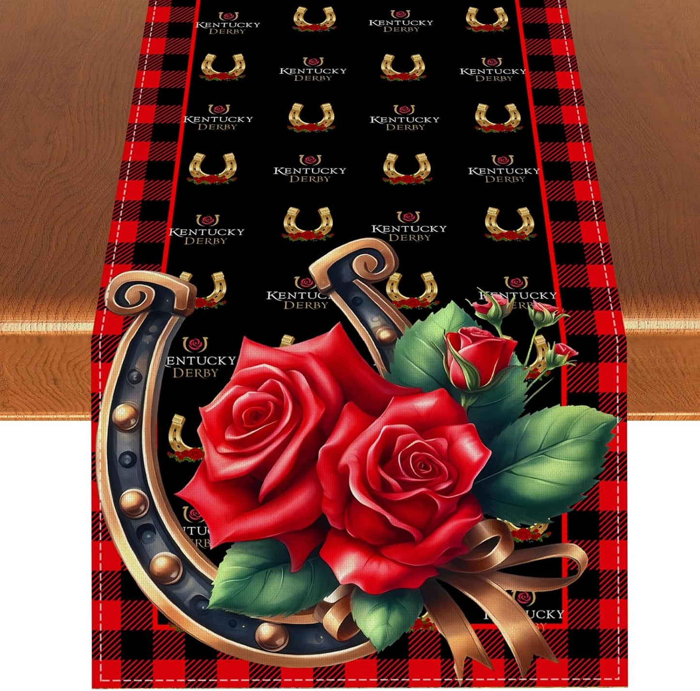 Camino mesa Kentucky 13x72pulg decoración fiesta caballos
