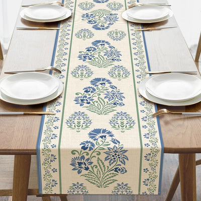 Mesa comedor floral arpillera vintage