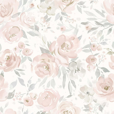 Papel tapiz autoadhesivo flores rosas 17.3x78.7pulg