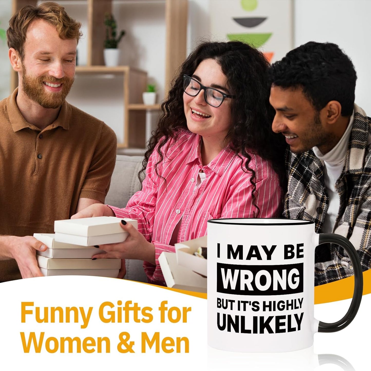 Taza de café divertida con texto en inglés I May Be Wrong