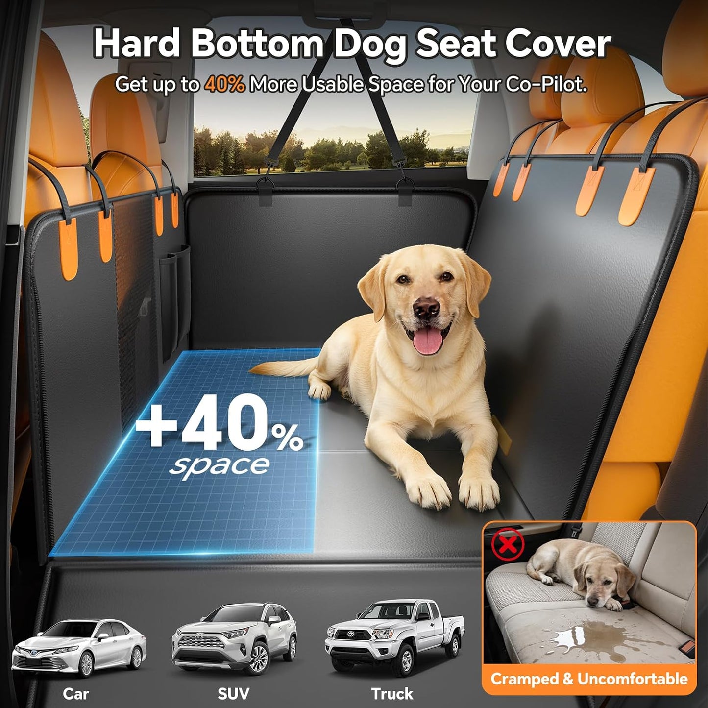 Funda asiento perro piel sintética extensor trasero ajustable