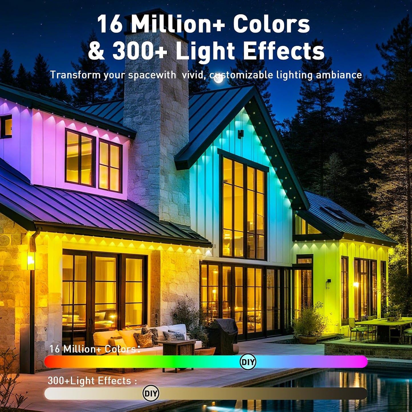 Luces RGB LED IP67 impermeables para exteriores 100ft