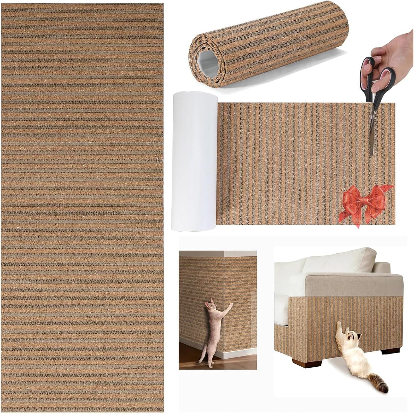 Tapete natural para arañazos de gato y corcho protector de sofá