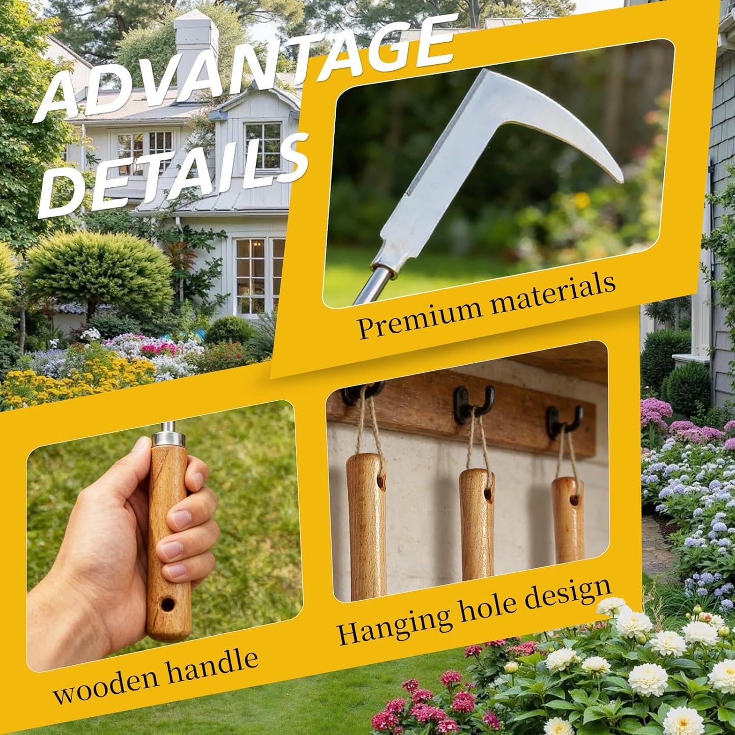 Juego 3 herramientas deshierbe portátiles jardinería duraderas