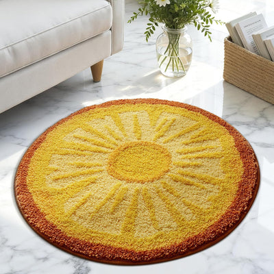 Tapete baño verano diseño frutas felpa suave