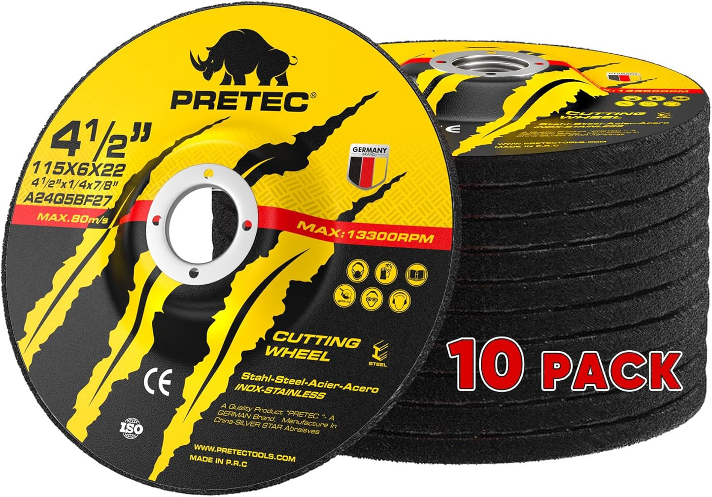 Discos molienda metal 4.5 pulg x 1/4 pulg