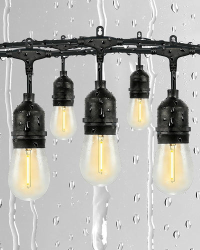 Guirnalda luces exteriores 100ft 64 bombillas Edison impermeable