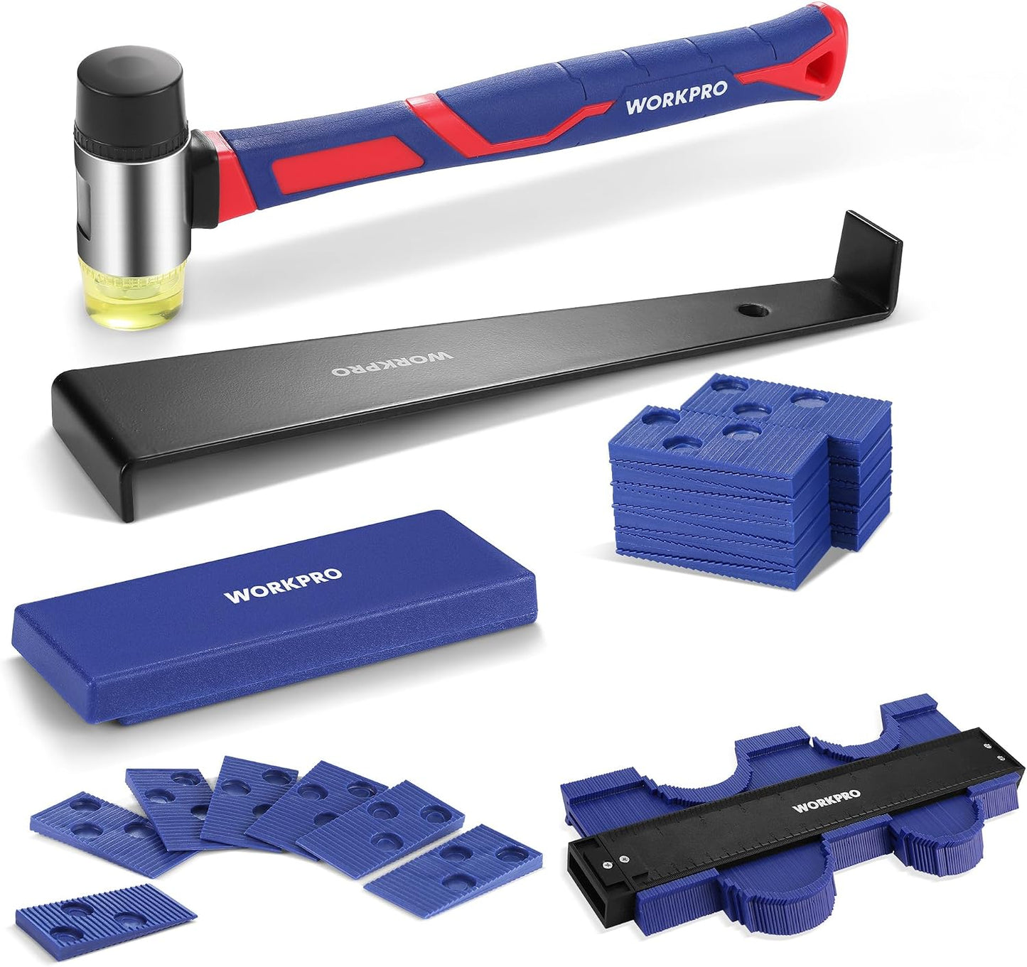 Kit instalación piso laminado mazo goma 10pulg bloque roscado