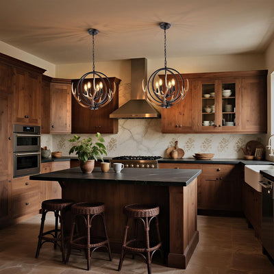 Lámpara colgante cornamenta madera base E12 cocina comedor