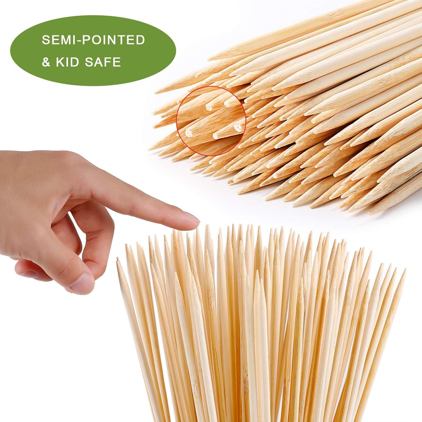 300 Palitos Bambú Asar Malvaviscos 30pulg Resistentes Hogueras
