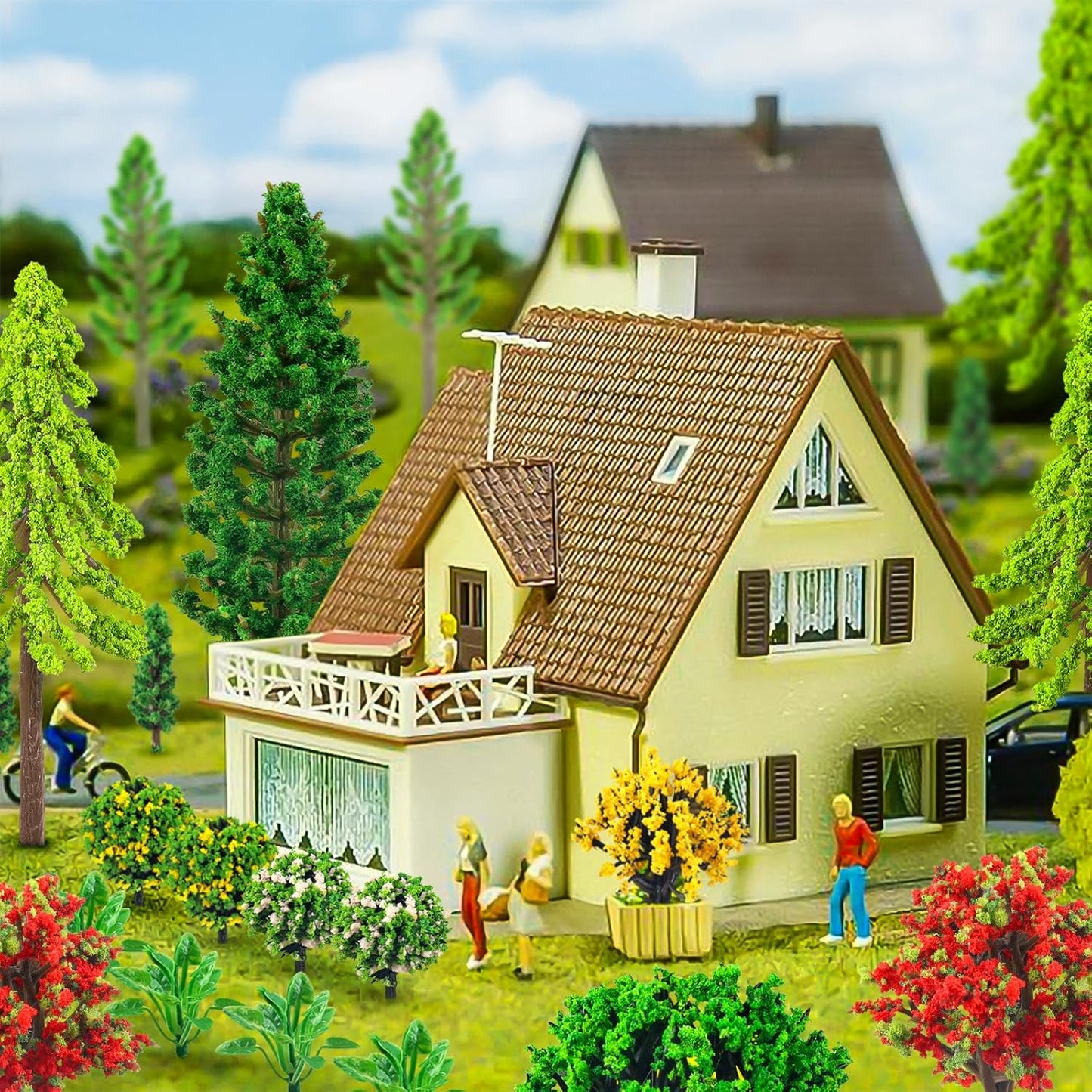 38 Mini Árboles Coloridos para Manualidades y Modelos