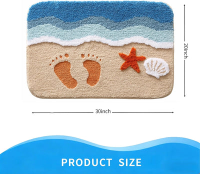 Alfombras baño playa antideslizantes con conchas marinas 20x30