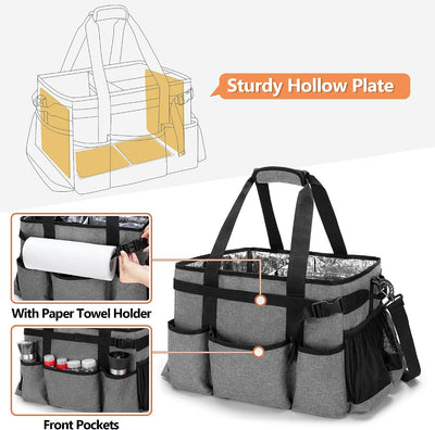 Organizador parrilla enfriador desmontable plegable gris