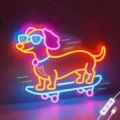 Letrero neón monopatín LED para dormitorio y fiestas